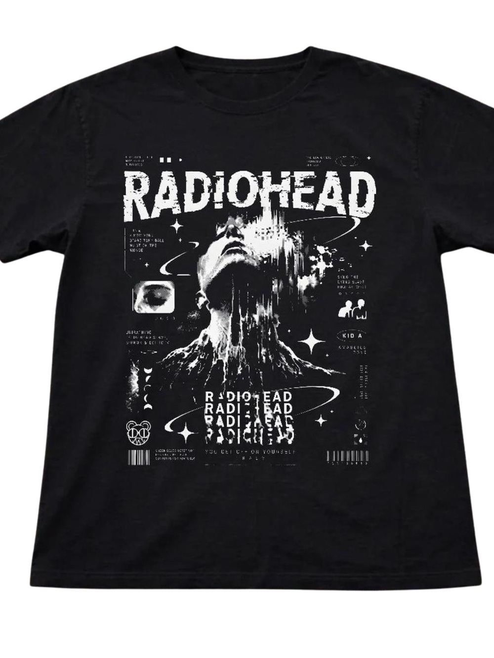Gildan Radiohead Black Graphic Band Tee Comfortable